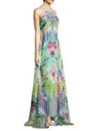 Camilla Sheer Overlay Silk Beach Dress