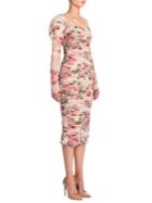 Dolce & Gabbana Tulle Floral-print Cotton Dress