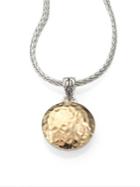 John Hardy 18k Yellow Gold & Sterling Silver Hammered Disc Necklace