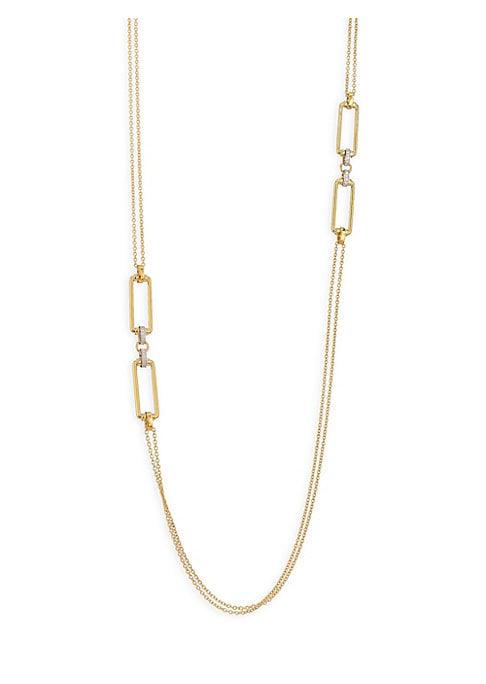 Roberto Coin 18k Yellow Gold & Diamond Oblong Link Chain Necklace