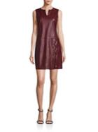 Laundry By Shelli Segal Faux Leather Lace-up Shift Dress