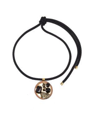 Marni Pyrite, Crystal & Leather Rope Knot Necklace