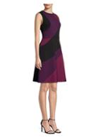 Donna Karan New York Swirl Panel Flared Dress