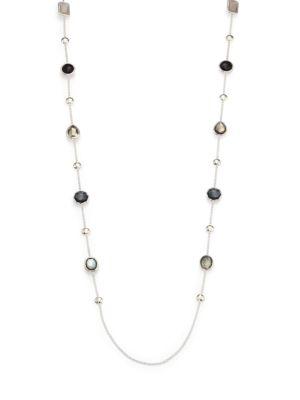 Ippolita Rock Candy Black Tie Semi-precious Multi-stone & Sterling Silver Beaded Station Necklace