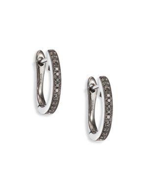 Annoushka Eclipse Diamond & 18k White Gold Fine Hoop Earrings/1