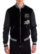 Dolce & Gabbana Palm Tree Velvet Bomber Jacket
