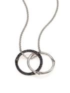 John Hardy Bamboo Black Sapphire & Sterling Silver Medium Round Pendant Necklace
