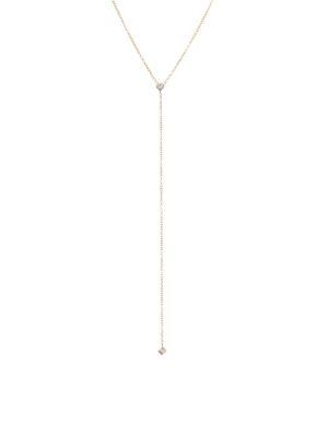 Zoe Chicco 14k Gold Lariat Diamond Pendant Necklace