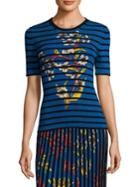 Etro Floral Stripe Rib-knit T-shirt