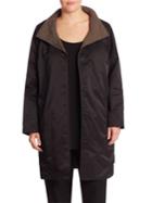 Eileen Fisher, Plus Size Reversible Stand Collar Coat