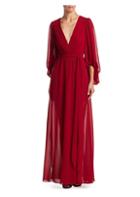 Halston Heritage Plissed Ruffle Gown