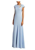 Theia Cap-sleeve Fit-&-flare Gown