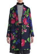 Msgm Floral Printed Overcoat