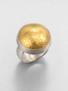 Gurhan Amulet 24k Yellow Gold & Sterling Silver Dome Ring