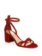 Gianvito Rossi Braided Satin Ankle Strap Sandals
