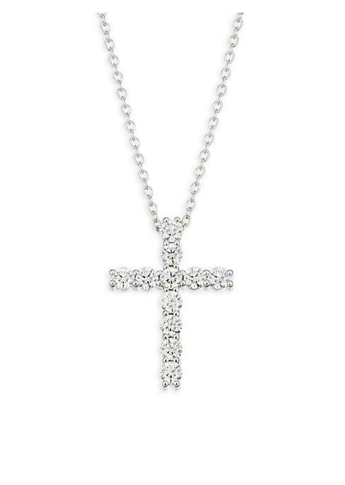 Hearts On Fire 18k White Gold & Diamond Cross Pendant Necklace