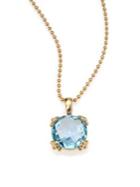 Anzie Dew Drop Sky Blue Topaz & 14k Yellow Gold Pendant Necklace