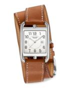 Hermes Watches Cape Cod Large Stainless Steel & Leather Double-wrap Watch