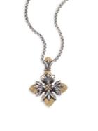 Konstantino Hebe 18k Yellow Gold & Sterling Silver Floral Cross Pendant Necklace