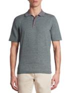 Saks Fifth Avenue Collection Heathered Short Sleeve Polo