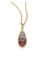 Pleve Raspberry Ombre Diamond & 18k Yellow Gold Teardrop Pendant Necklace
