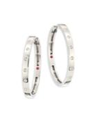 Roberto Coin Symphony Large 18k White Gold Hoop Earrings/1.25