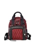 Miu Miu Embellished Leather Trim Backpack