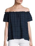 Generation Love Gina Plaid Off-the-shoulder Top