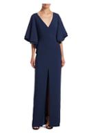 Halston Heritage Flounce Bell-sleeve Gown