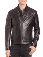 Hugo Boss Zip-front Leather Jacket