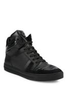 Versace Mixed Media Leather Lace-up Shoes