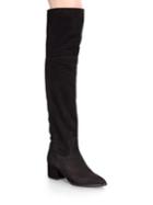 Miu Miu Point-toe Suede Over-the-knee Boots