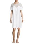 Hanro Iris Short-sleeve Cotton Nightgown