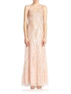 Basix Black Label Beaded Illusion Gown