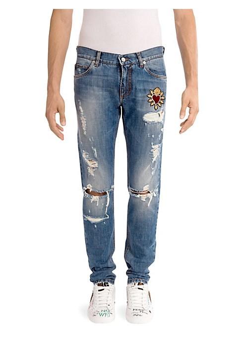 Dolce & Gabbana Distressed Heart Jeans