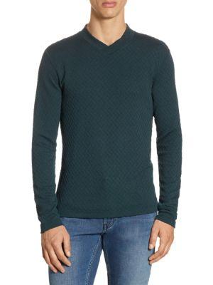 Armani Collezioni Geometric Relif Cotton Sweater