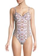 Tory Burch Underwire One-piece Printed Swimsuit