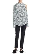 Proenza Schouler Floral Button-front Blouse