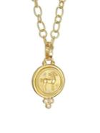 Temple St. Clair Diamond & 18k Yellow Gold Horse Coin Pendant