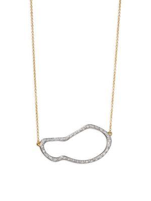 Monica Vinader Riva Small Diamond Pod Pendant Necklace/goldtone