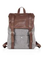 Brunello Cucinelli Leather & Wool Backpack
