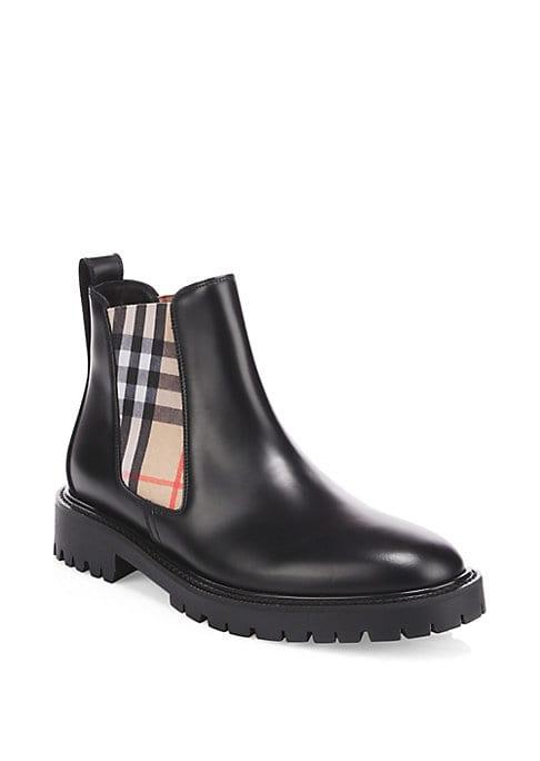 Burberry Vintage Check Leather Chelsea Boots