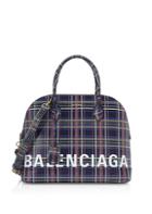 Balenciaga Medium Ville Plaid Leather Top Handle Bag