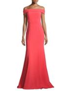 Theia Off-the-shoulder Crepe Gown