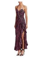 Alessandra Rich Jacquard Silk Embellished Slip Dress