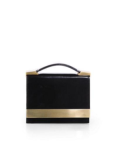 B Brian Atwood Ava Leather Convertible Clutch