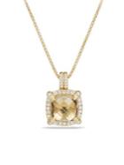 David Yurman Chatelaine Bezel Necklace With Champagne Citrine And Diamonds