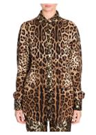 Dolce & Gabbana Sequin Detail Leopard Blouse