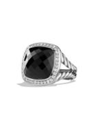 David Yurman Albion Ring With Diamonds And Faceted Black Onyx