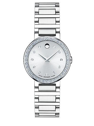 Movado Concerto Diamond & Stainless Steel Bracelet Watch